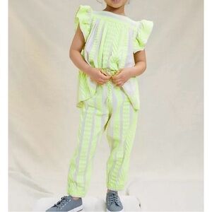 Anthropologie kids “Devotion Twins Stars” yellow jogger set size 8-10